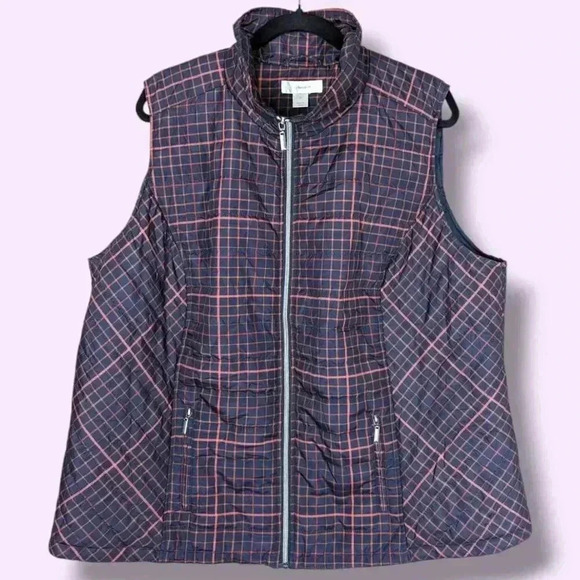 CJ Banks Plaid Puffy Vest - Picture 4 of 5